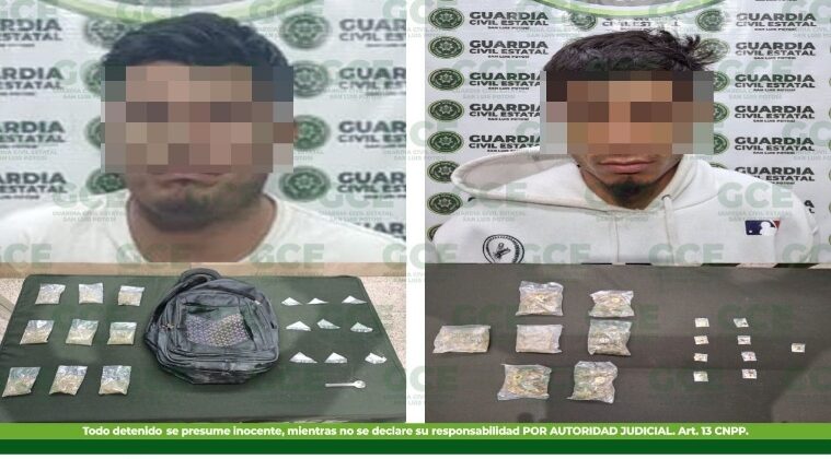 DOS PRESUNTOS NARCOMENUDISTAS SON CAPTURADOS POR LA GUARDIA CIVIL ESTATAL