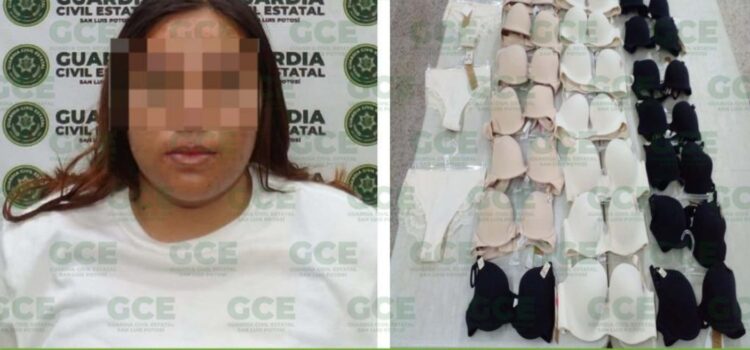 MUJER PRETENDÍA HUIR CON PRENDAS DE LENCERÍA; EL MONTO ERA SUPERIOR A LOS 20 MIL PESOS, PERO FUE DETENIDA