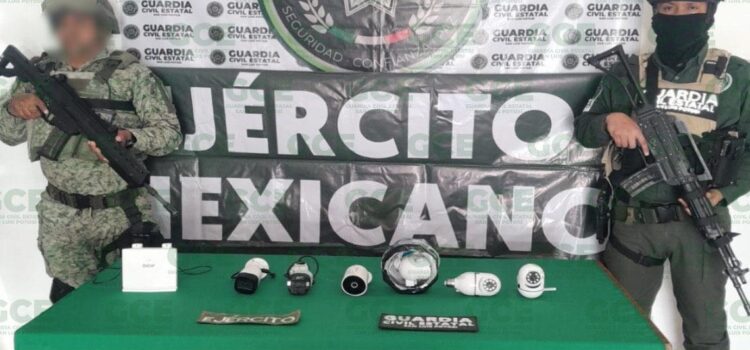 GUARDIA CIVIL ESTATAL Y EJÉRCITO MEXICANO DESMANTELAN RED DE VIDEOCÁMARAS UTILIZADAS POR LA DELINCUENCIA