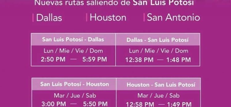 MÁS CONECTIVIDAD AÉREA ENTRE SAN LUIS Y ESTADOS UNIDOS INICIA EN JULIO